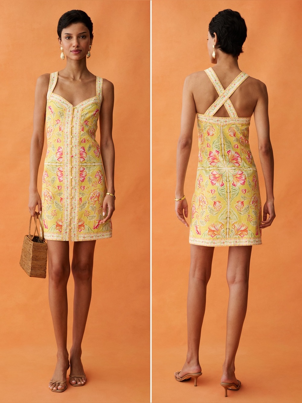 Anaya Dolores Dress Sunlit Blooms Floral Mini Dress Size 10 NWT